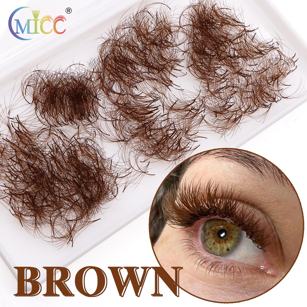 Eyelash Extension Hybrid - 1000 Wiązków PBT Hybrid Brown Premade